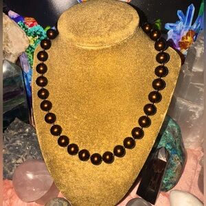 Chocolate brown pearl necklace